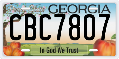 GA license plate CBC7807