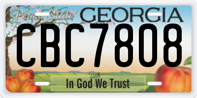 GA license plate CBC7808