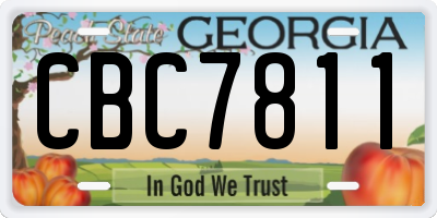 GA license plate CBC7811