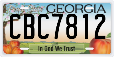 GA license plate CBC7812