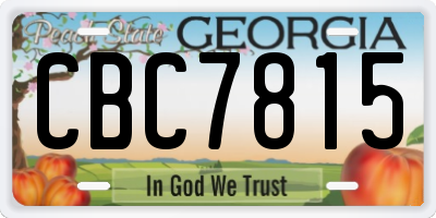 GA license plate CBC7815