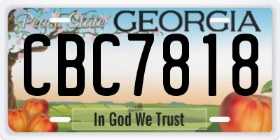 GA license plate CBC7818