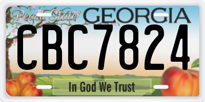 GA license plate CBC7824