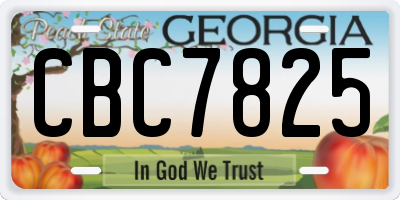 GA license plate CBC7825