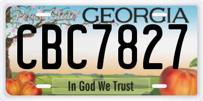 GA license plate CBC7827