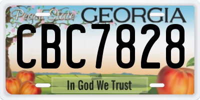 GA license plate CBC7828