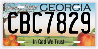 GA license plate CBC7829