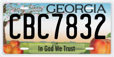 GA license plate CBC7832