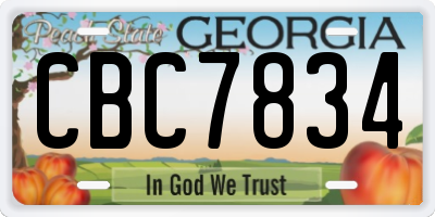 GA license plate CBC7834