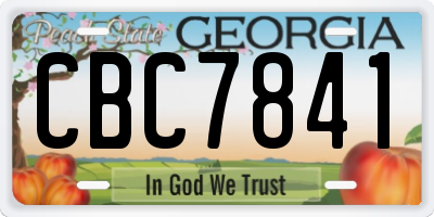 GA license plate CBC7841