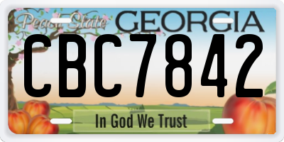 GA license plate CBC7842