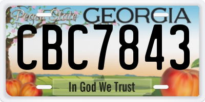 GA license plate CBC7843