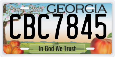 GA license plate CBC7845