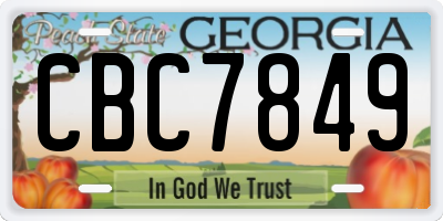 GA license plate CBC7849