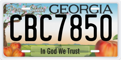 GA license plate CBC7850