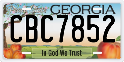 GA license plate CBC7852