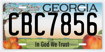 GA license plate CBC7856