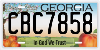 GA license plate CBC7858