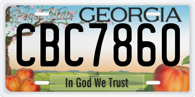 GA license plate CBC7860