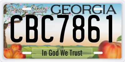 GA license plate CBC7861