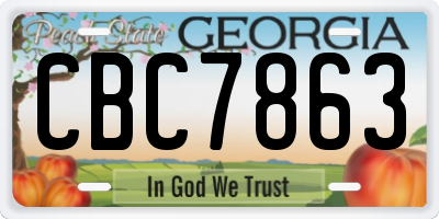 GA license plate CBC7863