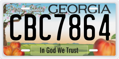 GA license plate CBC7864