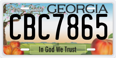 GA license plate CBC7865