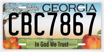 GA license plate CBC7867