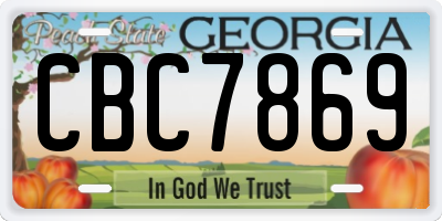 GA license plate CBC7869