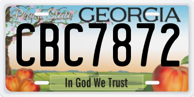 GA license plate CBC7872