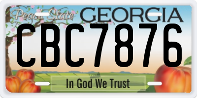 GA license plate CBC7876