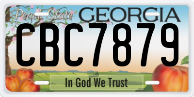 GA license plate CBC7879