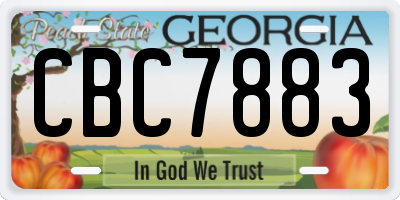 GA license plate CBC7883