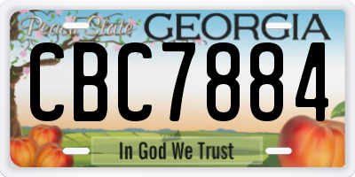 GA license plate CBC7884