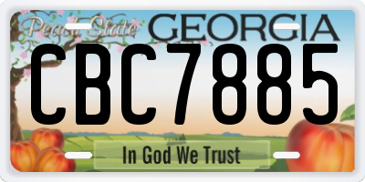 GA license plate CBC7885