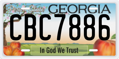 GA license plate CBC7886