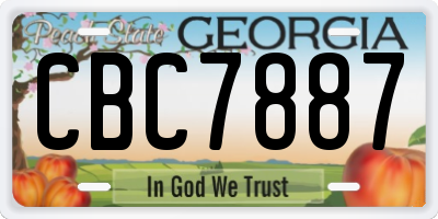 GA license plate CBC7887