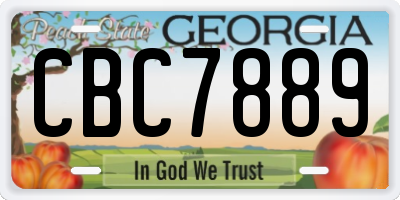 GA license plate CBC7889