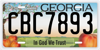 GA license plate CBC7893