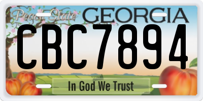 GA license plate CBC7894