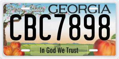 GA license plate CBC7898