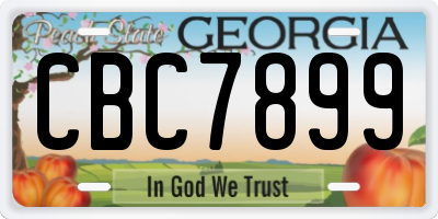 GA license plate CBC7899