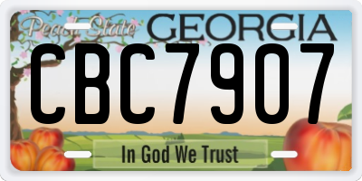 GA license plate CBC7907