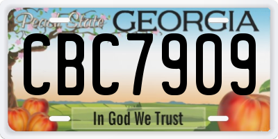 GA license plate CBC7909