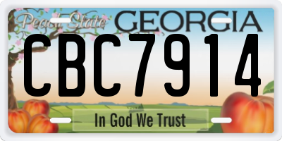 GA license plate CBC7914