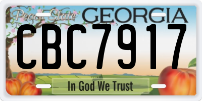 GA license plate CBC7917