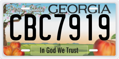 GA license plate CBC7919
