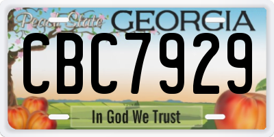 GA license plate CBC7929