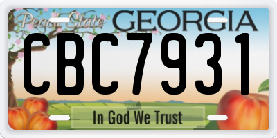 GA license plate CBC7931