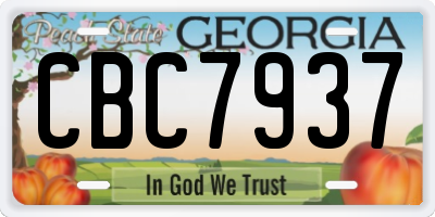 GA license plate CBC7937